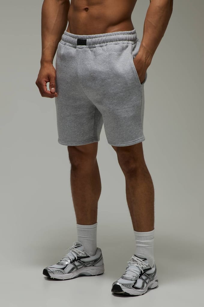 Men's Active Badge 7inch Shorts Heren | Grey Marl | Size XL