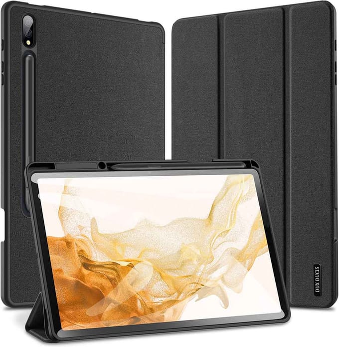 Dux Ducis - Tablet Hoes geschikt voor Samsung Galaxy Tab S8 Plus - Domo Book Case - Zwart