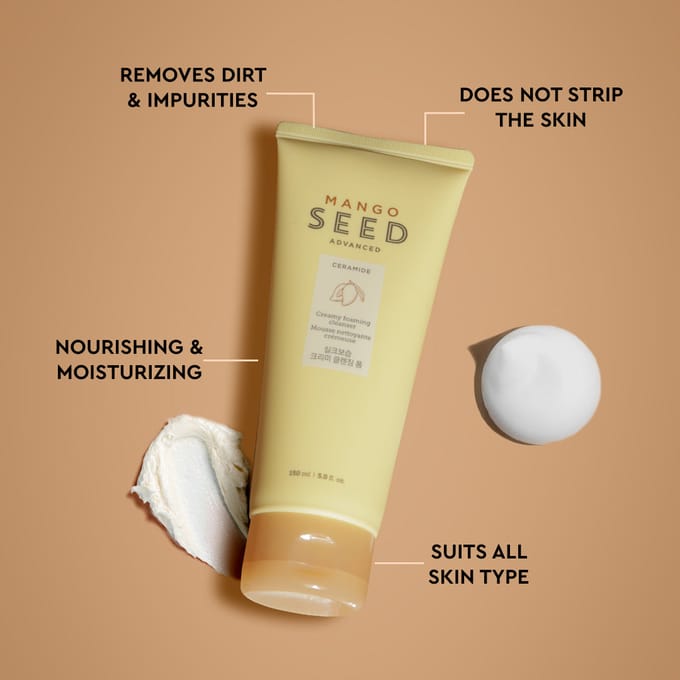 THE FACE SHOP - Mango Seed Creamy Foaming Cleanser 300ml beige