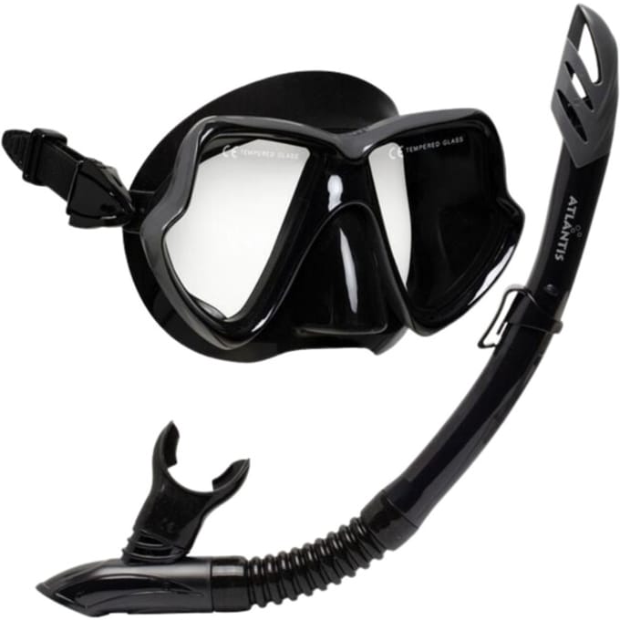 Atlantis Java Combo - Snorkelset - Duikbril - Snorkel - Volwassenen - Zwart/Zilver