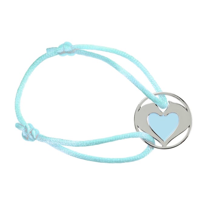 Satijnen armband "Hart Paarden" Blauw - 16-25 cm