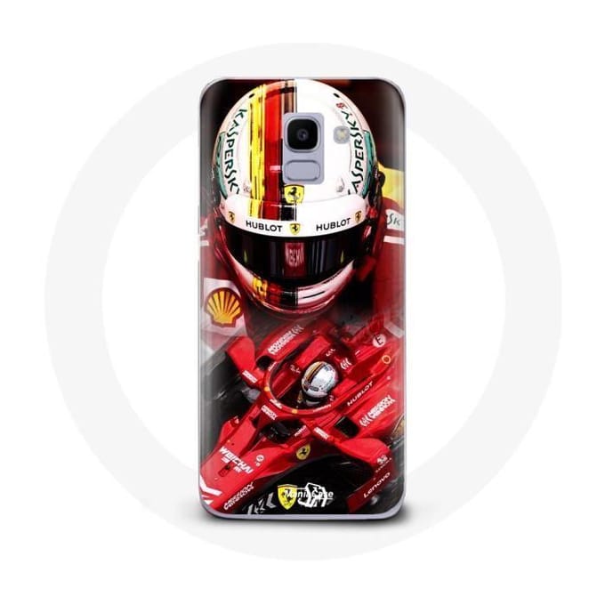 Hoesje - Formule 1 - Samsung Galaxy J6 - Rood - Flexibel - Sebastian Vettel rood