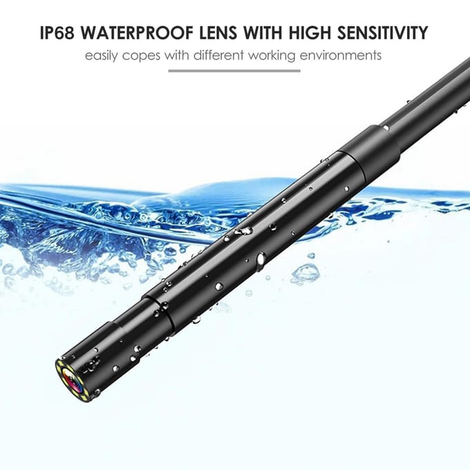 Endoscope industriel 1080P Endoscope numérique IP68 étanche caméra à portée de serpent caméra électronique 2M Cable Length & 8mm Lens Diameter gray