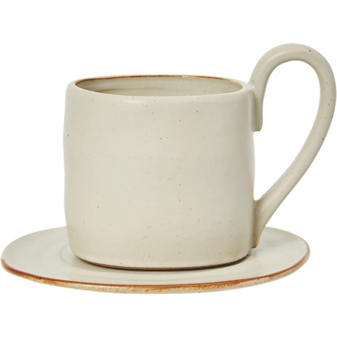 Ferm Living Flow kop met schotel - wit