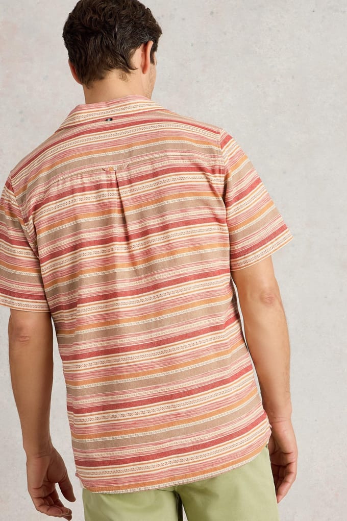 White Stuff Horizontal Ss Stripe Shirt Red Multi Taglia: S | Camicie Casual Outlet | Uomo | Rosso
