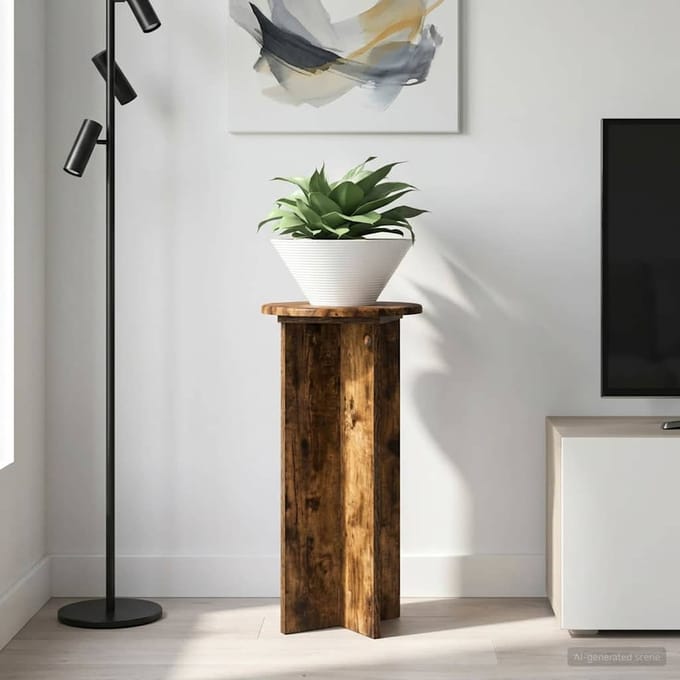 vidaXL - Plantenstand - 2 - st - Gerookt - eiken - 29,5 - x - 29,5 - x - 60 - cm