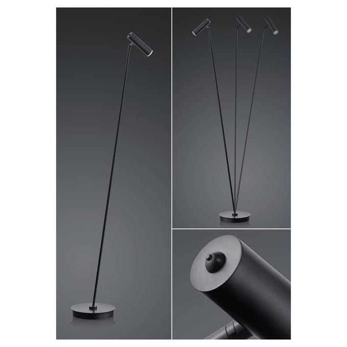 HELL LED vloerlamp Tom, dimbaar, zwart