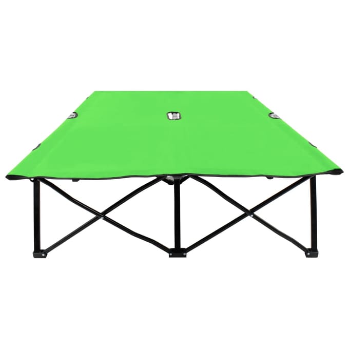 vidaXL - Ligbed - 2-persoons - inklapbaar - staal - groen