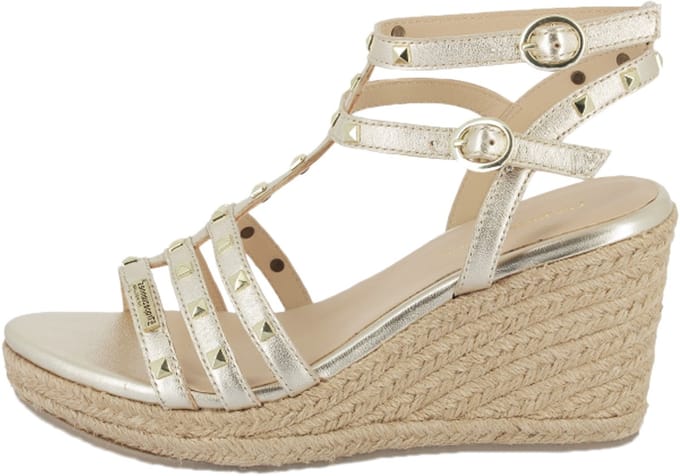 Lili leren sandalen met sleehak