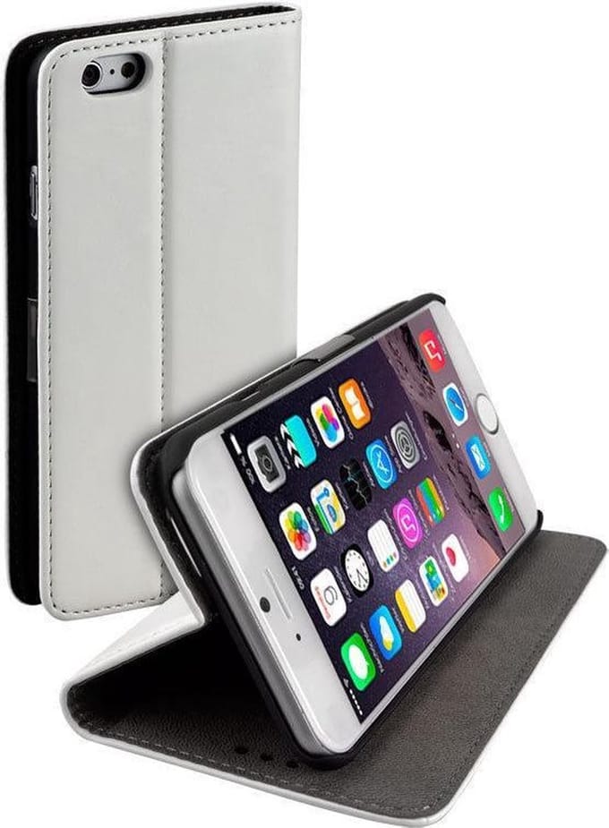 Lelycase Stand Case Book Style Flip Cover Hoesje Apple iPhone 6 (4,7 inch) Wit