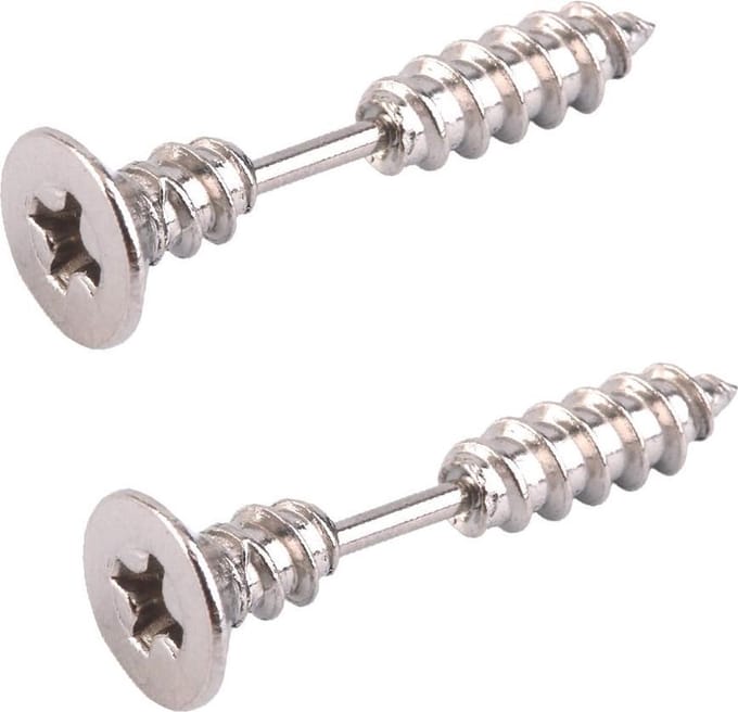 Fako Bijoux® - Oorbellen - Schroef - Schroeven - Zilverkleurig
