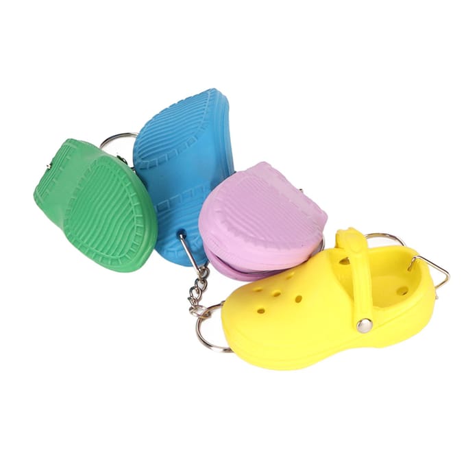 Mini Porte-clés Chaussure à Trous Décoratif Léger Réutilisable Porte-clés Mignon Pantoufle pour Sac Sac à Dos Voiture blue