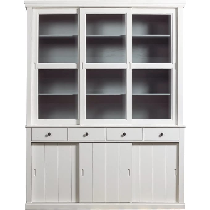 WOOOD Lagos Vitrinekast - Grenen - Wit - 214x166x48