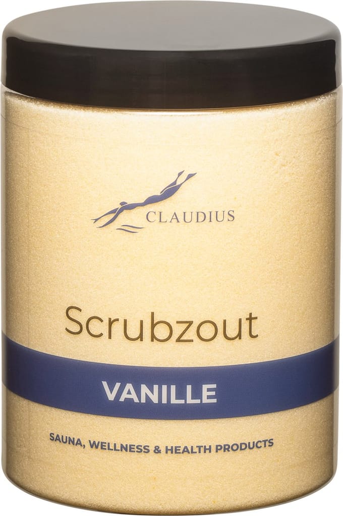 Scrubzout Vanille in handige pot - 1250 gram - met zwarte deksel - Hydraterende Lichaamsscrub