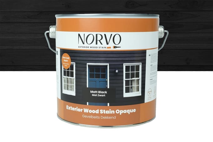 Norvo | Gevelverf Dekkend Mat Zwart | Gevelbeits 2,5 liter