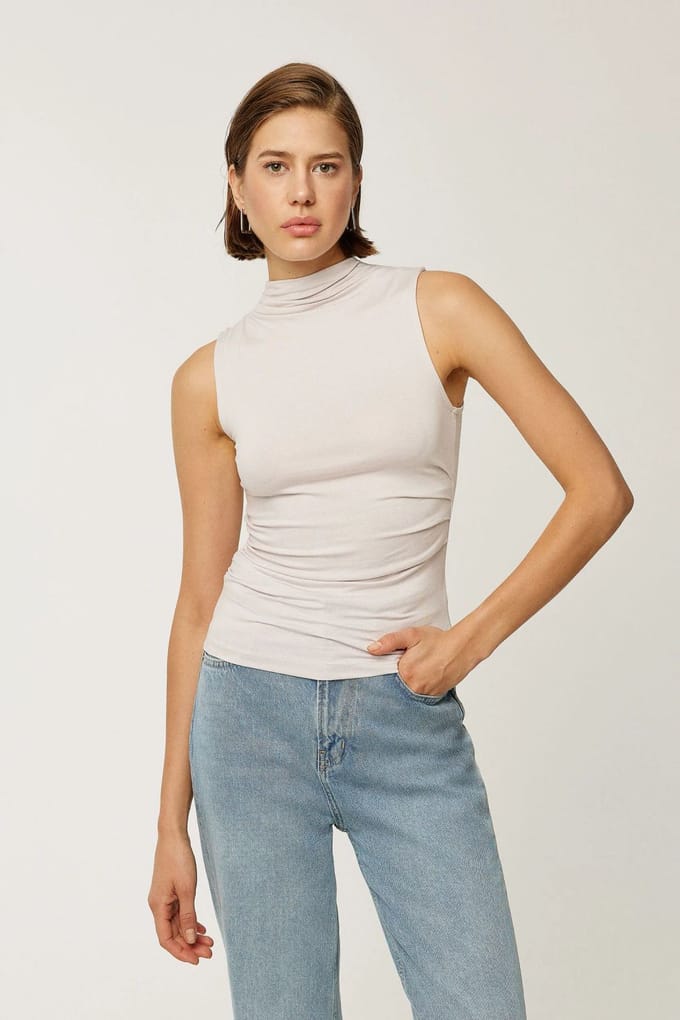 Mouwloze Drapé Blouse