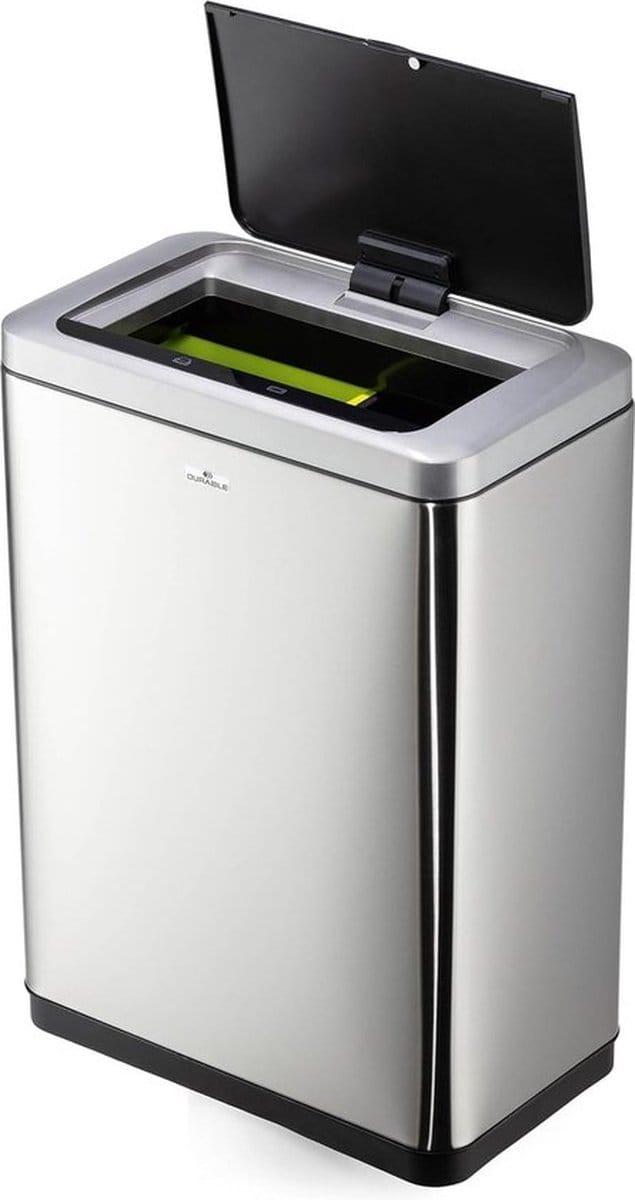 Durable Sensor NO Touch Duo 2x20L afvalbak, roestvrij staal, zilver, 40 liter
