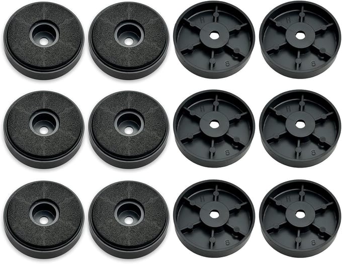 Set van 12 Rubberen Antislip Voeten voor Luidsprekers en Audioapparatuur