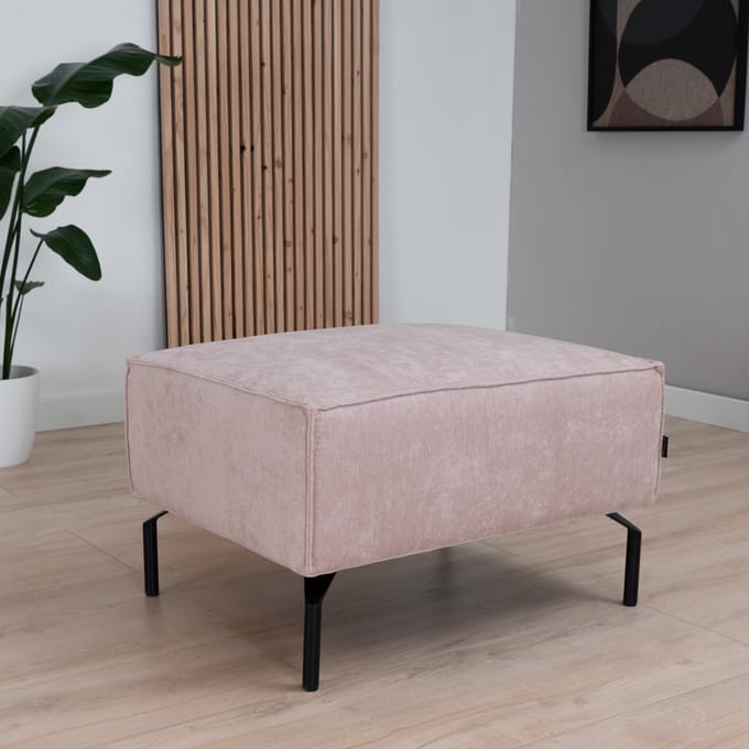 Bronx71® Hocker Kansas stof gemêleerd roze