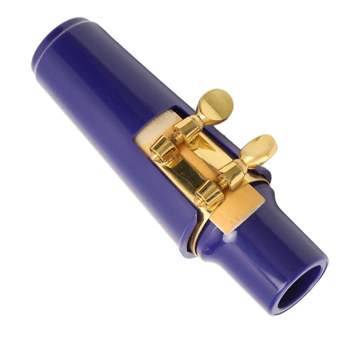 Bec de saxophone alto professionnel Beautiful Melodies avec ligature et capuchon d'anche blue
