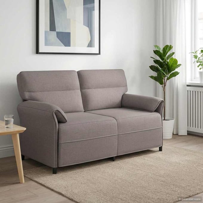 vidaXL - 2-Zits - Sofa - Taupe - 158 - x - 83 - x - 95 - cm