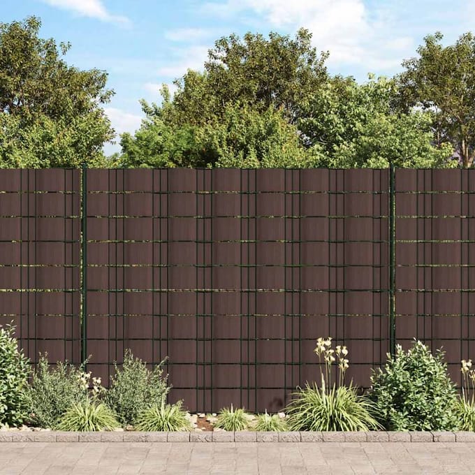 Schuttingbekleding, 4 Stuks, PVC, 35X0,19 M, Bruin