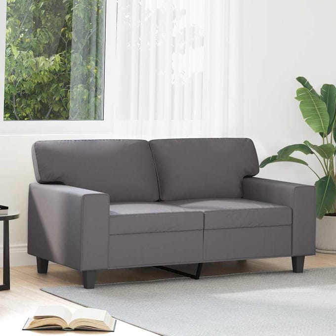 vidaXL - Tweezitsbank - 120 - cm - kunstleer - grijs
