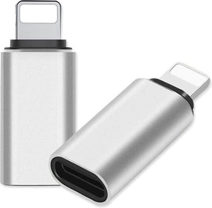 Lightning naar USB-C Adapter - Aluminium Design - Grijs