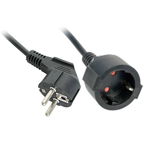 LINDY 30245 Stroom Verlengkabel Zwart 5 m H05VV-F 3G 1,5 mm²