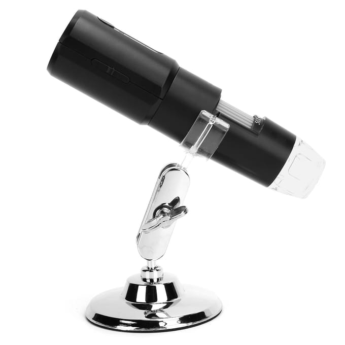 Microscope portable sans fil WiFi, zoom 1000X, loupe 8 LED avec support