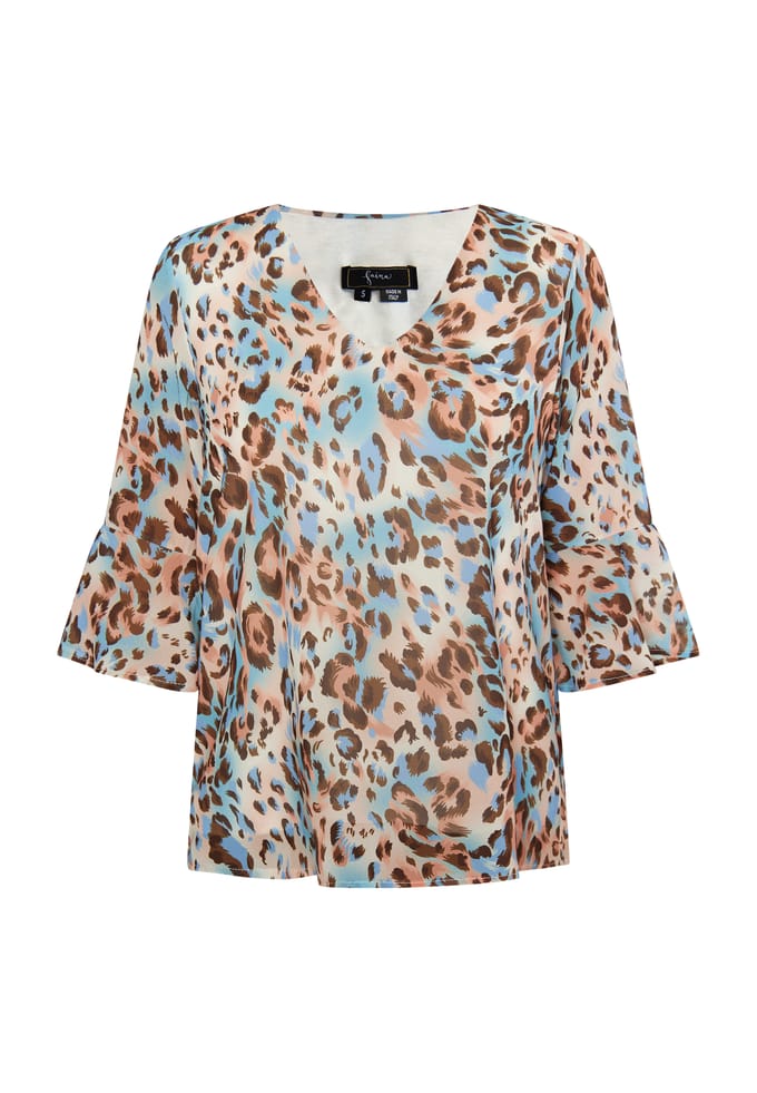 Faina Blouse shirt Dames Beige Veelkleurig