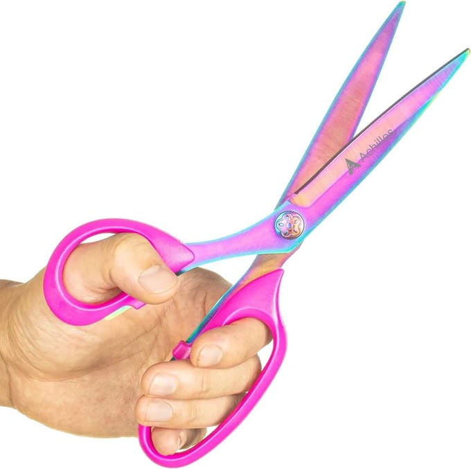 Achilles® Pinku (桃色) Linkshandig Kleermakersschaar 27 CM - Sterke uitvoering - Stoffenschaar - Textielschaar