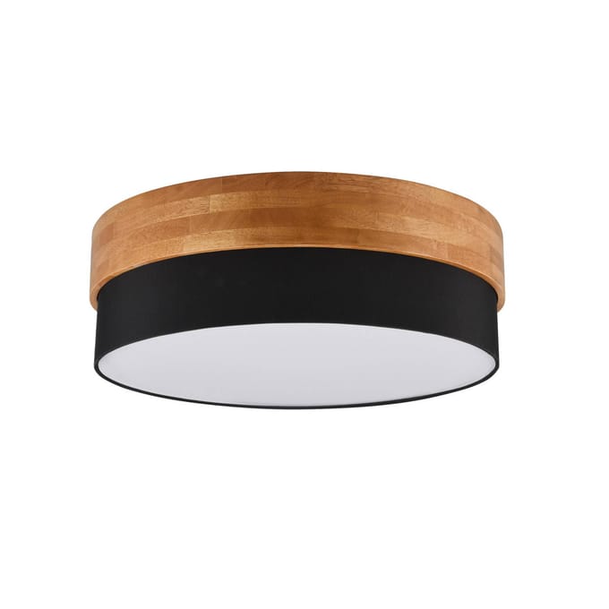 Trio Lighting Plafondlamp Seasons hout/zwart Ø 50 cm