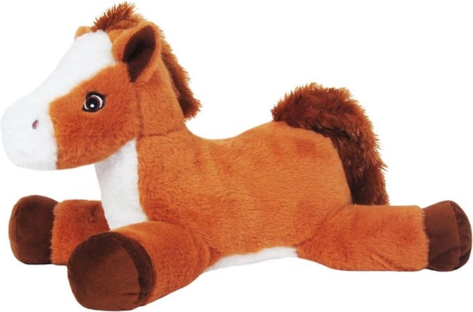 Sandy Knuffel Paard - pluche stof - dieren knuffels - lichtbruin - 38 cm