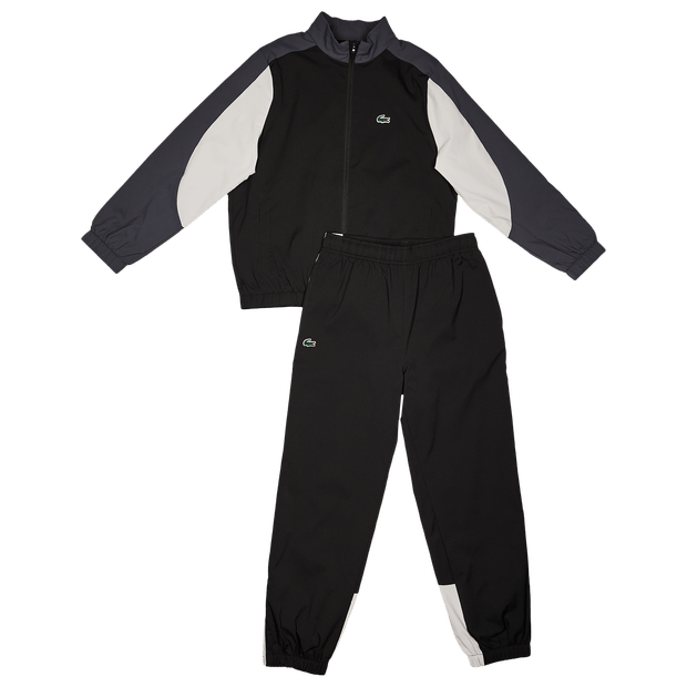 Lacoste Off Court Trainingspakken Kinder - Zwart - Maat 122 - 130 CM - Poly Woven