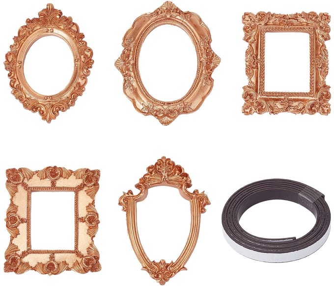 Dailygoods - Set van 5 Vintage Hars Fotolijsten in Antiek Goud