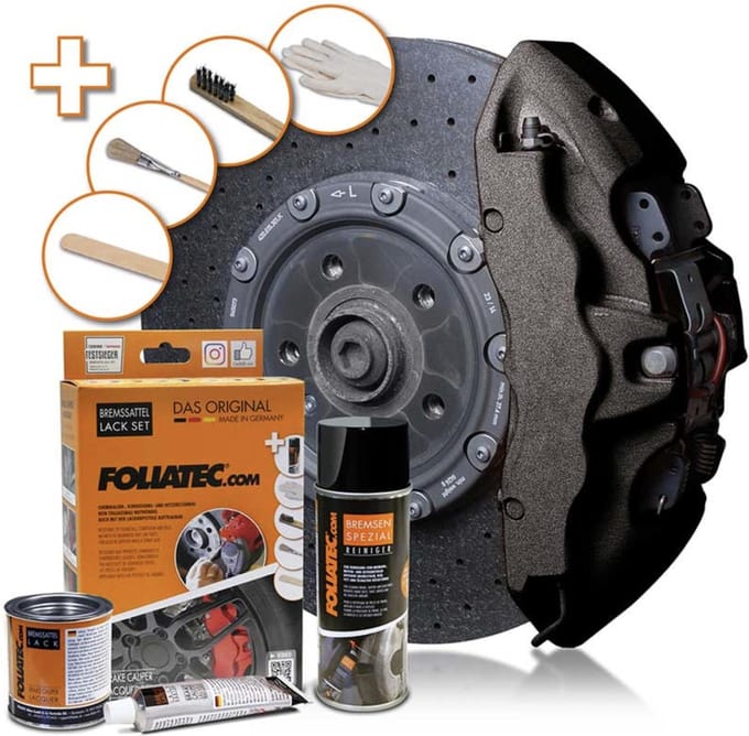 Foliatec Remklauwlakset - Carbon Metallic - 3 Componenten