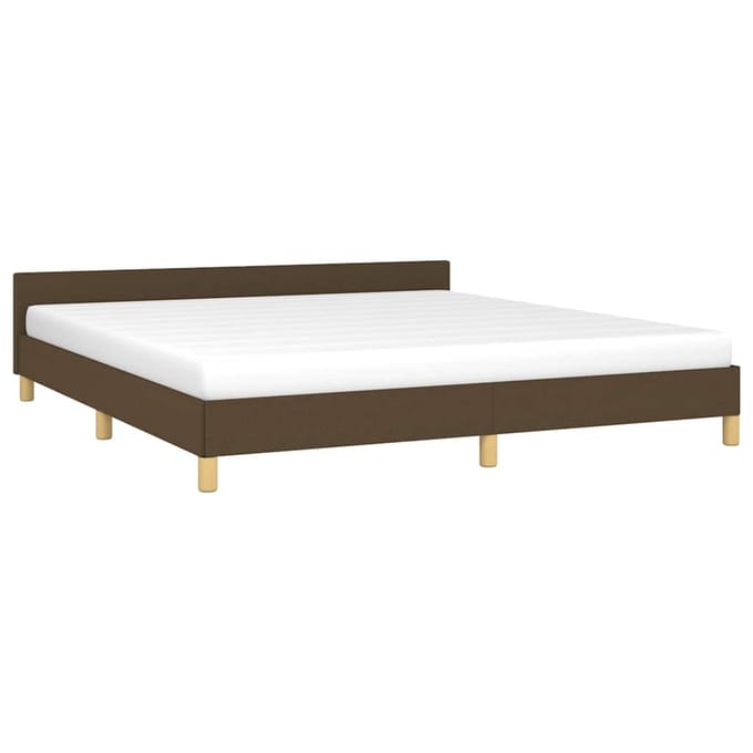 vidaXL - Bedframe - zonder - matras - stof - donkerbruin - 180x200 - cm