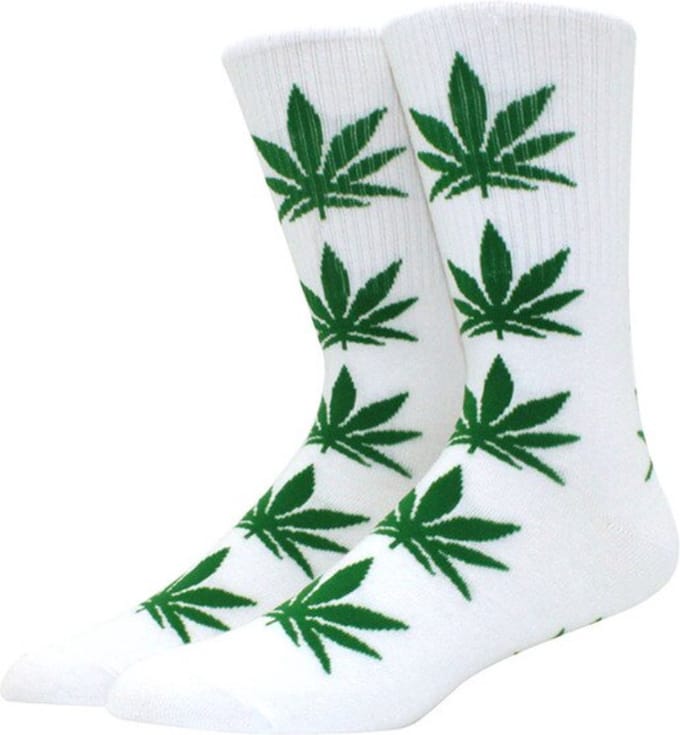 Wietsokken - Cannabissokken - Wiet - Cannabis - groen-wit - Unisex sokken - Maat 36-45