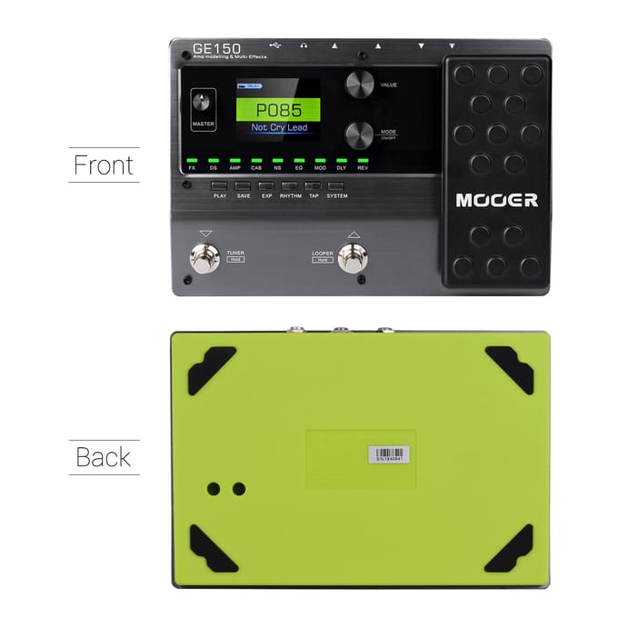 MOOER GE150 Versterkermodellering & multi-effectpedaal 55 Versterkermodellen 151 Effecten 80s Looper 40 Drum US Plug