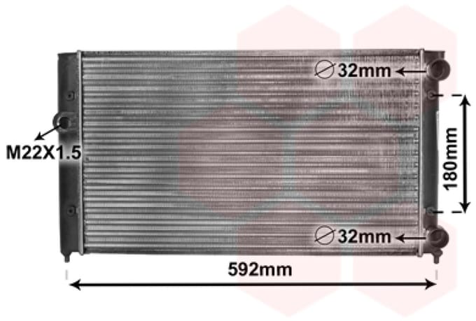 Van Wezel - RADIATOR VOOR VW GOLF III 1991-1997 1H0121253R