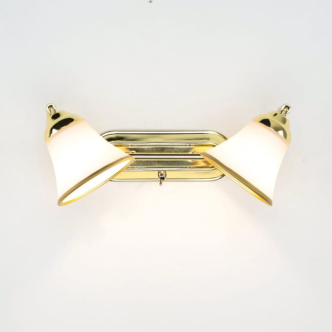 Licht-Erlebnisse - Grando - Wandlamp - E14 - van - Metaal glas - in - goud wit