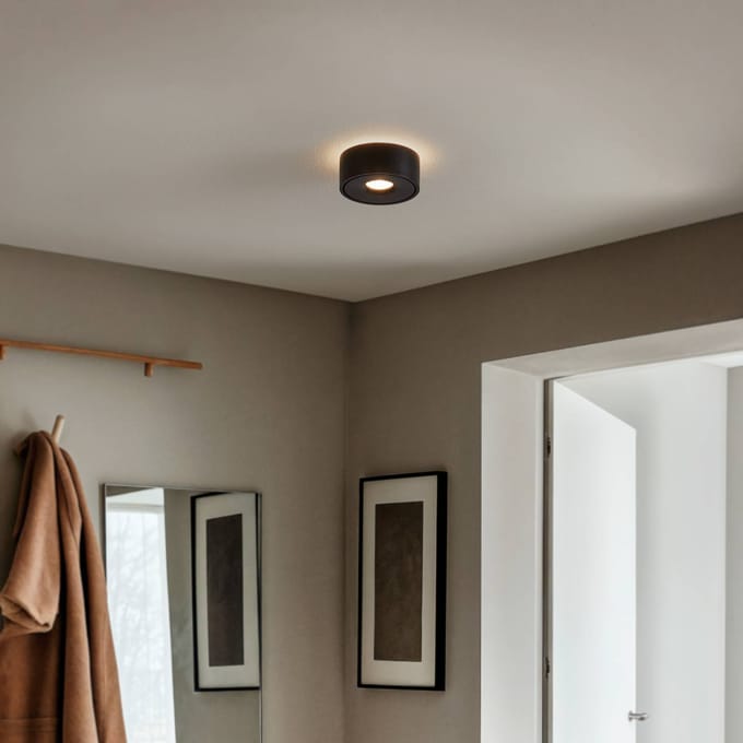 Arcchio - LED plafondlamp - 2lichts - Aluminium - H: 5.5 cm - zwart - Inclusief lichtbronnen