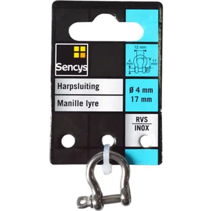 Sencys Harpsluiting - Rvs - 4x12mm