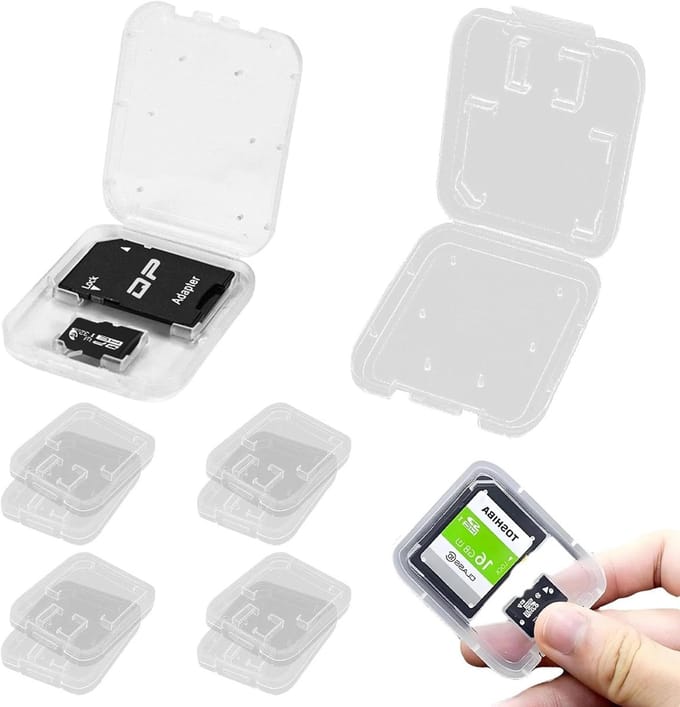 Solidchoice - Set van 10 Transparante SD-kaarthoesjes voor Geheugenkaarten