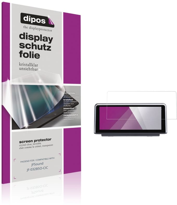 dipos – 2x Beschermfolie geschikt voor JFSound JF-032B5O-CIC | Krasbestendige & heldere Screenprotector Ultra-Thin