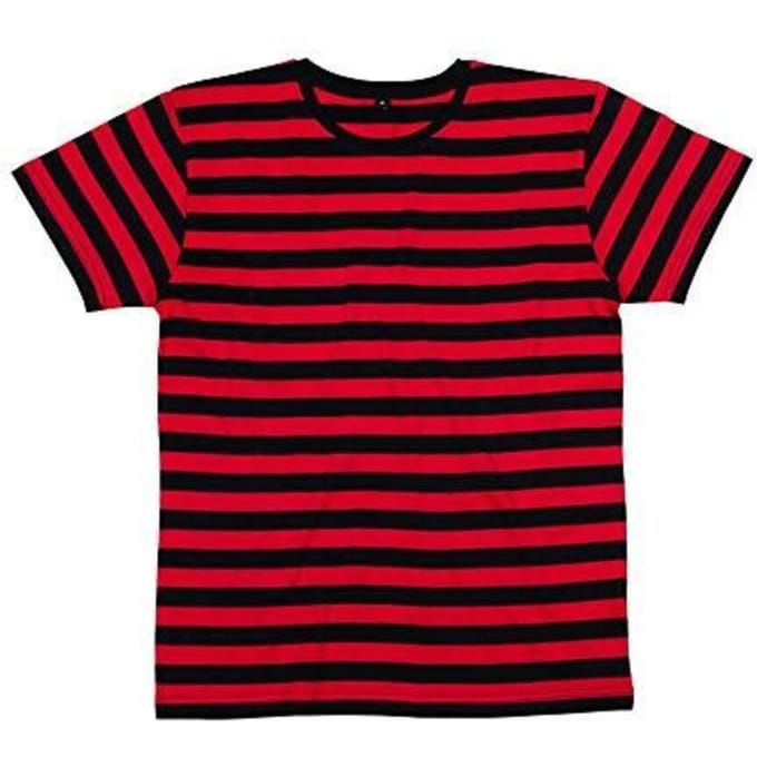 Mantis Heren Gestreept T-shirt L rood/zwart