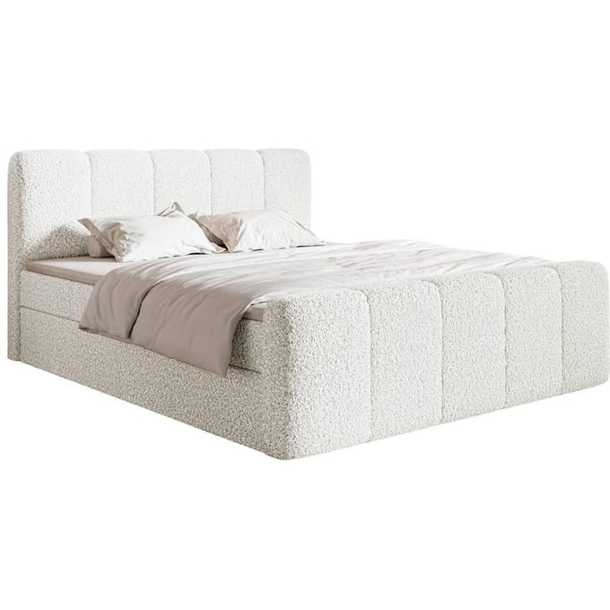 Boxspring Chloe 200x200 bouclé met opbergruimte | NADUVI Collection