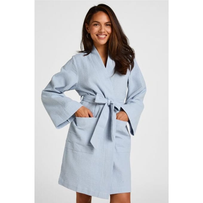 Hunkemöller Waffle Bathrobe Blauw