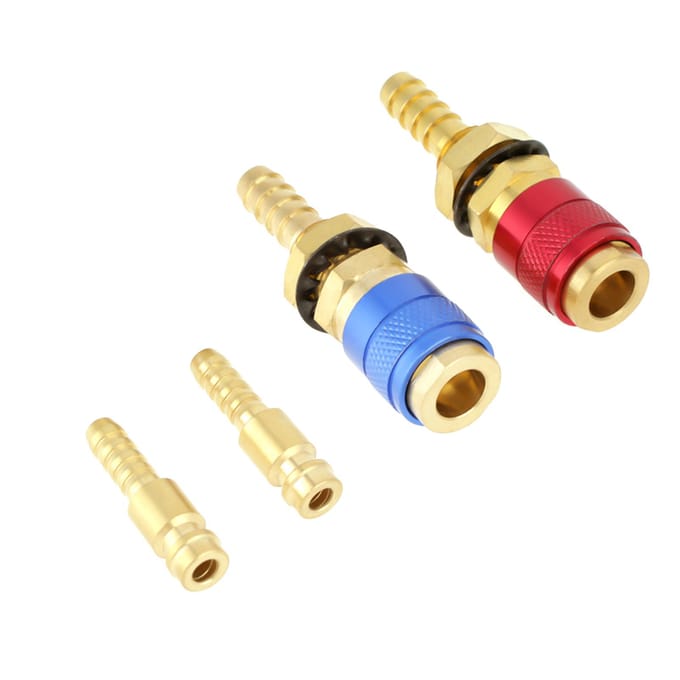 Adaptateur de connecteur rapide refroidi à l'eau et au gaz, 2 pièces de 8 mm, pour torche de soudage TIG